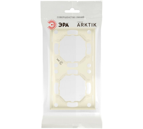 Рамка для розеток и выключателей Эра Arktik 16-5002-02 на 2 поста слоновая кость Б0070555