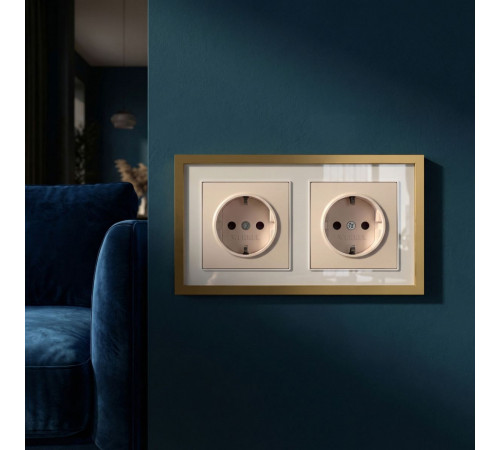 Рамка на 2 поста Baguette белый/золотистая латунь 4690389219672 W0022853 a072283