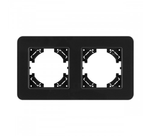 Рамка на 2 поста стеклянная Arlight FRM-OMALI-SFGS-2-BK 049709 Рамка на 2 поста стеклянная Arlight FRM-OMALI-SFGS-2-BK 049709