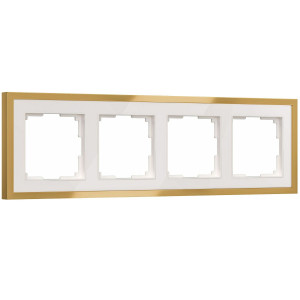 Рамка на 4 поста Baguette белый/золотистая латунь 4690389219696 W0042853 a072285