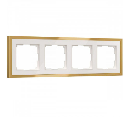Рамка на 4 поста Baguette белый/золотистая латунь 4690389219696 W0042853 a072285