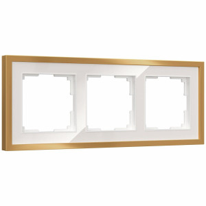 Рамка на 3 поста Baguette белый/золотистая латунь 4690389219689 W0032853 a072284