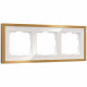 Рамка на 3 поста Baguette белый/золотистая латунь 4690389219689 W0032853 a072284