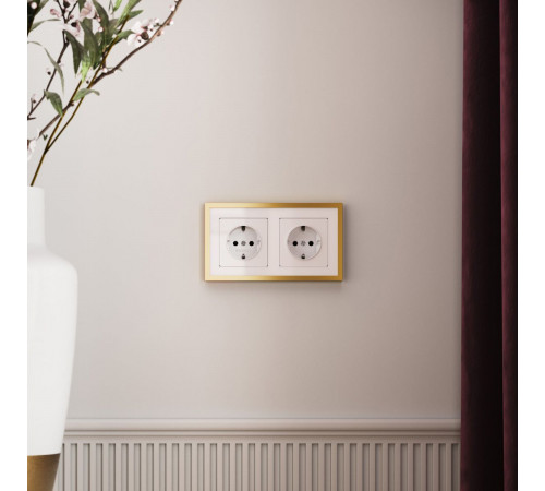 Рамка на 2 поста Baguette белый/золотистая латунь 4690389219672 W0022853 a072283