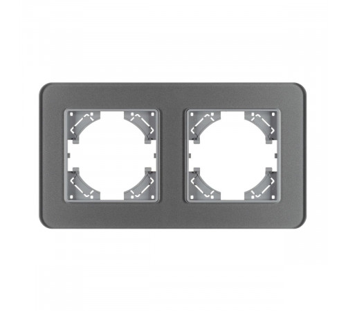 Рамка на 2 поста стеклянная Arlight FRM-OMALI-GS-2-GR 049694