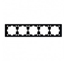 Рамка серия FD 5-постовая, цвет Черный матовый (soft touch) Jasmart FD1005PBM