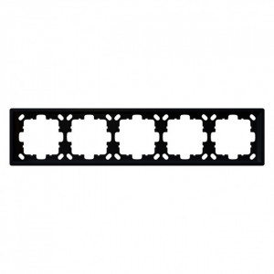 Рамка серия FD 5-постовая, цвет Черный матовый (soft touch) Jasmart FD1005PBM