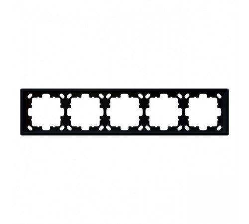 Рамка серия FD 5-постовая, цвет Черный матовый (soft touch) Jasmart FD1005PBM