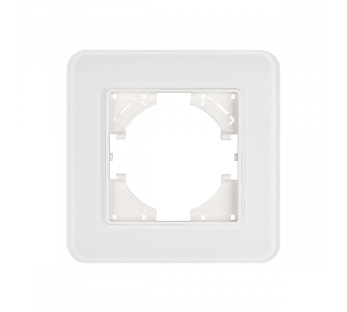 Рамка стеклянная на 1 пост Arlight FRM-OMALI-GS-1-WH 049648 Рамка стеклянная на 1 пост Arlight FRM-OMALI-GS-1-WH 049648