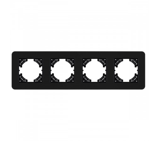Рамка на 4 поста стеклянная Arlight FRM-OMALI-SFGS-4-BK 049717