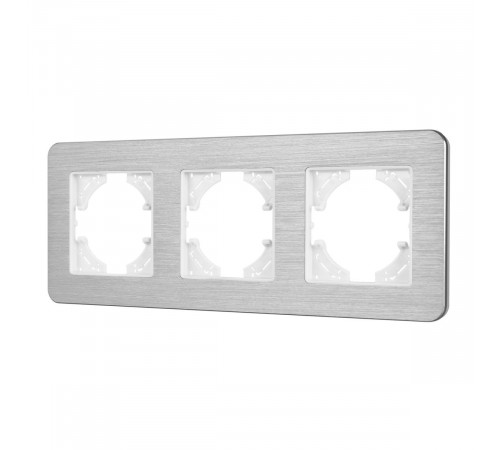 Рамка на 3 поста алюминиевая Arlight FRM-AKIRY-AL-3-SR 049728 Рамка на 3 поста алюминиевая Arlight FRM-AKIRY-AL-3-SR 049728