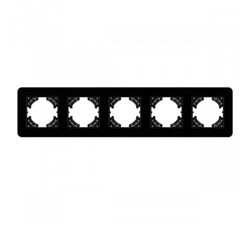 Рамка на 5 постов стеклянная Arlight FRM-OMALI-GS-5-BK 049705 Рамка на 5 постов стеклянная Arlight FRM-OMALI-GS-5-BK 049705