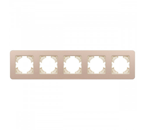 Рамка на 5 постов алюминиевая Arlight FRM-AKIRY-SFAL-5-GD 049748 Рамка на 5 постов алюминиевая Arlight FRM-AKIRY-SFAL-5-GD 049748