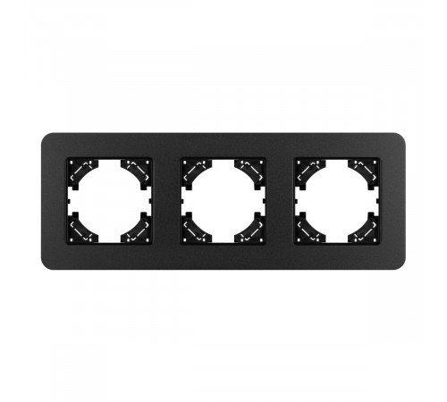 Рамка на 3 поста алюминиевая Arlight FRM-AKIRY-SFAL-3-BK 049741 Рамка на 3 поста алюминиевая Arlight FRM-AKIRY-SFAL-3-BK 049741