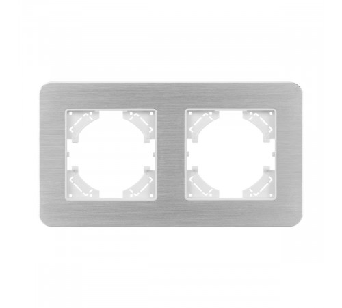 Рамка на 2 поста алюминиевая Arlight FRM-AKIRY-AL-2-SR 049724 Рамка на 2 поста алюминиевая Arlight FRM-AKIRY-AL-2-SR 049724