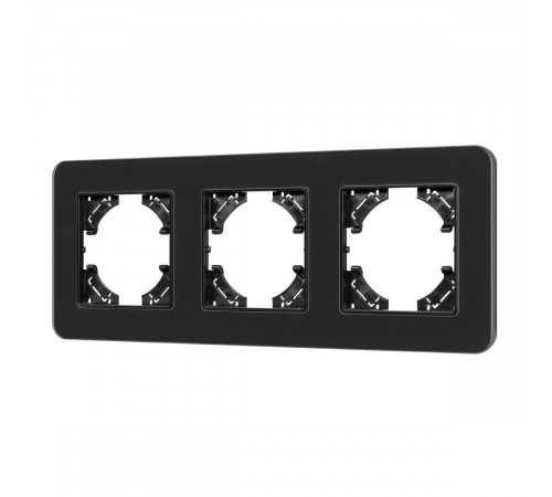 Рамка на 3 поста стеклянная Arlight FRM-OMALI-SFGS-3-BK 049713 Рамка на 3 поста стеклянная Arlight FRM-OMALI-SFGS-3-BK 049713