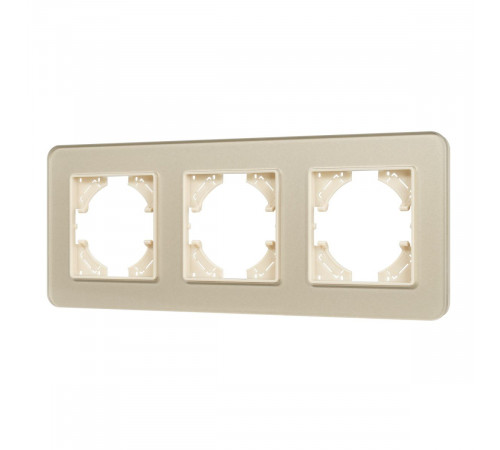 Рамка на 3 поста стеклянная Arlight FRM-OMALI-SFGS-3-GD 049715 Рамка на 3 поста стеклянная Arlight FRM-OMALI-SFGS-3-GD 049715