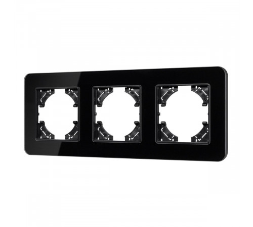 Рамка на 3 поста стеклянная Arlight FRM-OMALI-GS-3-BK 049697