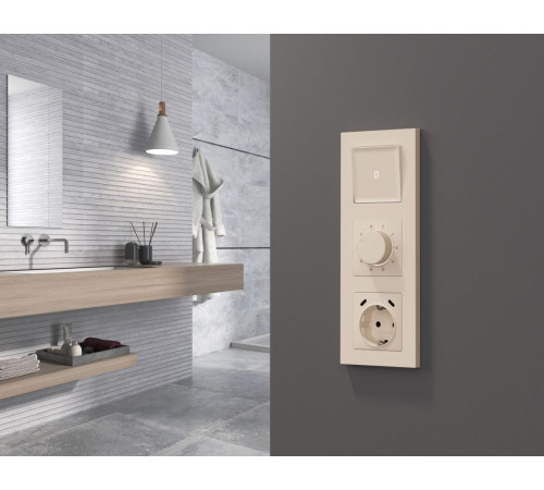 Лицевая панель Alfa (Бежевый матовый) для терморегулятора теплого пола Quant Ambrella Volt AP3257