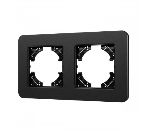 Рамка на 2 поста алюминиевая Arlight FRM-AKIRY-SFAL-2-BK 049738 Рамка на 2 поста алюминиевая Arlight FRM-AKIRY-SFAL-2-BK 049738
