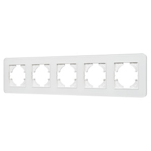 Рамка на 5 постов стеклянная Arlight FRM-OMALI-SFGS-5-WH 049720