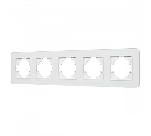 Рамка на 5 постов стеклянная Arlight FRM-OMALI-SFGS-5-WH 049720 Рамка на 5 постов стеклянная Arlight FRM-OMALI-SFGS-5-WH 049720