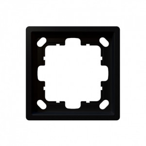 Рамка серия FD 1-постовая, цвет Черный матовый (soft touch) Jasmart FD1001PBM