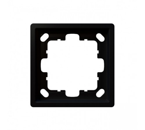 Рамка серия FD 1-постовая, цвет Черный матовый (soft touch) Jasmart FD1001PBM