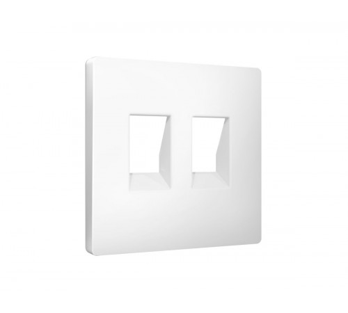 Лицевая панель Alfa (Белый матовый) для компьютерной/телефонной двойной розетки RJ-45/RJ-11 Quant Ambrella Volt AP1321