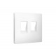 Лицевая панель Alfa (Белый матовый) для компьютерной/телефонной двойной розетки RJ-45/RJ-11 Quant Ambrella Volt AP1321