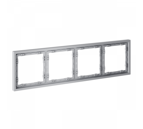 Рамка пластиковая Voltum S70 на 4 поста, (серый) VLS100416
