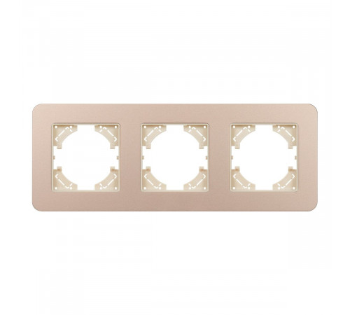 Рамка на 3 поста алюминиевая Arlight FRM-AKIRY-SFAL-3-GD 049742 Рамка на 3 поста алюминиевая Arlight FRM-AKIRY-SFAL-3-GD 049742