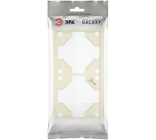 Рамка для розеток и выключателей Эра Galaxy 15-5002-02 на 2 поста слоновая кость Б0070845