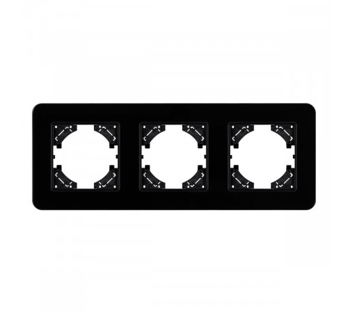 Рамка на 3 поста стеклянная Arlight FRM-OMALI-GS-3-BK 049697
