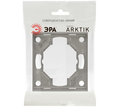 Рамка для розеток и выключателей Эра Arktik 16-5001-07 на 1 пост титан Б0070550
