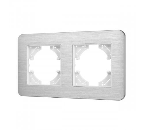 Рамка на 2 поста алюминиевая Arlight FRM-AKIRY-AL-2-SR 049724 Рамка на 2 поста алюминиевая Arlight FRM-AKIRY-AL-2-SR 049724