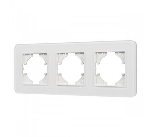 Рамка на 3 поста стеклянная Arlight FRM-OMALI-GS-3-WH 049696 Рамка на 3 поста стеклянная Arlight FRM-OMALI-GS-3-WH 049696
