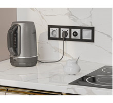 Лицевая панель Alfa (Серебро глянец) для терморегулятора теплого пола с цифровым дисплеем Quant Ambrella Volt AP4058