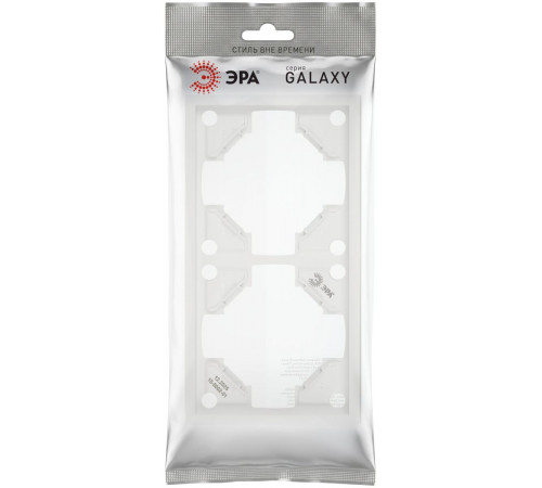 Рамка для розеток и выключателей Эра Galaxy 15-5002-08 на 2 поста белый матовый Б0070851