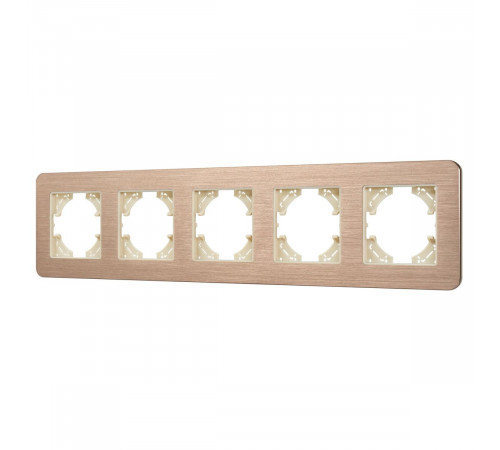 Рамка на 5 постов алюминиевая Arlight FRM-AKIRY-AL-5-GD 049736 Рамка на 5 постов алюминиевая Arlight FRM-AKIRY-AL-5-GD 049736