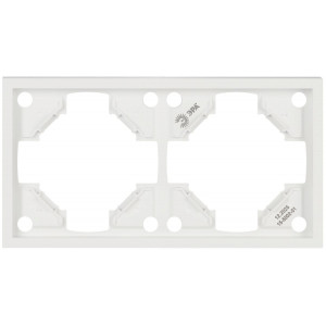 Рамка для розеток и выключателей ЭРА Galaxy 15-5002-01 на 2 поста белый Б0070844