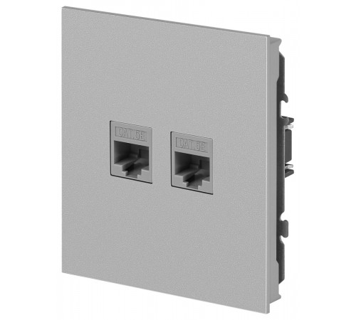 Розетка Эра Arktik 16-3108-03 информационная двойная 2XRJ45 алюминий Б0070486