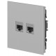 Розетка Эра Arktik 16-3108-03 информационная двойная 2XRJ45 алюминий Б0070486