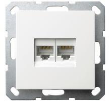 Розетка компьютерная двойная Jasmart RJ46 6 кат G6108W