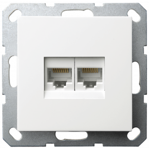 Розетка компьютерная двойная Jasmart RJ46 6 кат G6108W