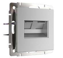 Розетка двойная Ethernet RJ-45 Werkel серебряный W1181106 4690389156489