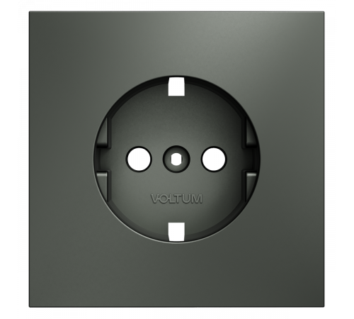 Накладка для розетки с заземлением Voltum S70 (титан) VLS000606
