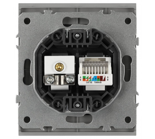 Розетка Эра Arktik 16-3110-03 комбинированная RJ45+TV алюминий Б0070496