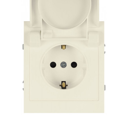 Розетка Эра Arktik 16-2103-02 с заземлением 2P+E Schuko со шторками с крышкой 16А-250В слоновая кость Б0070435
