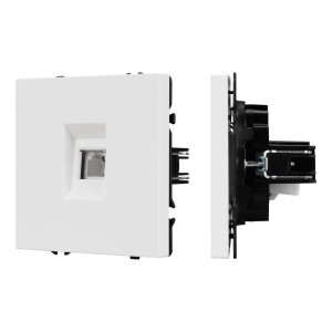 Механизм телефонной розетки Arlight SCT-NOBE-MTL1-SFPL-WH (RJ-11, 4C) (Белый кварц) 054300